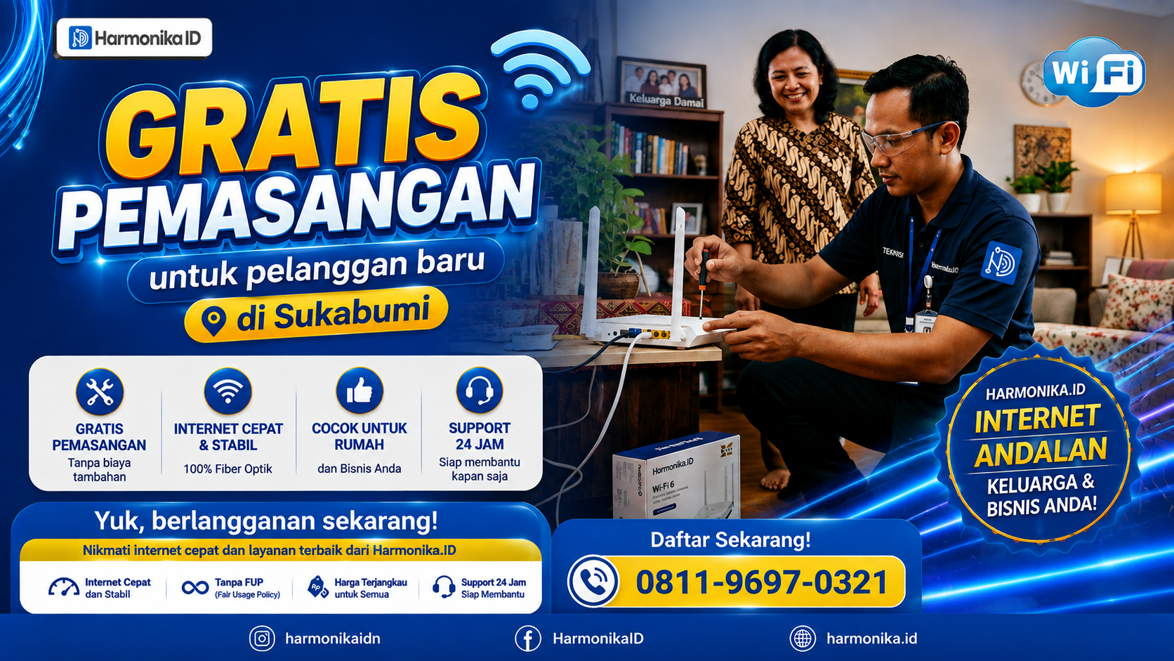 Gratis Pemasangan Harmonika.ID untuk Pelanggan Baru di Sukabumi