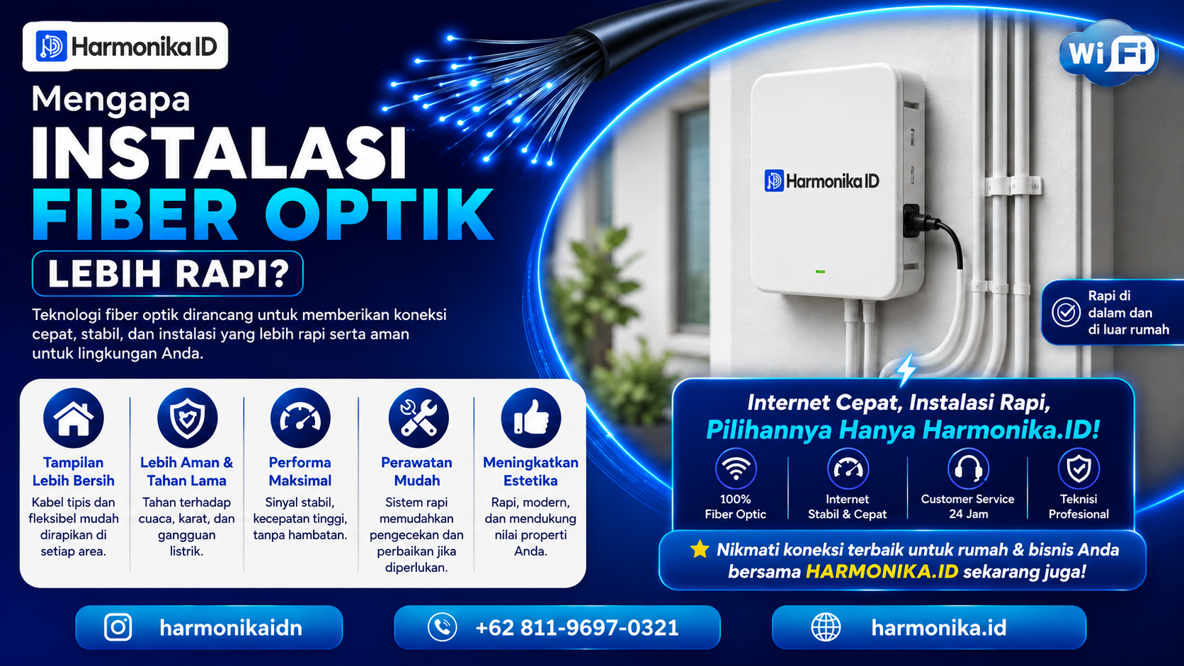 Mengapa Instalasi Fiber Optik Lebih Rapi?