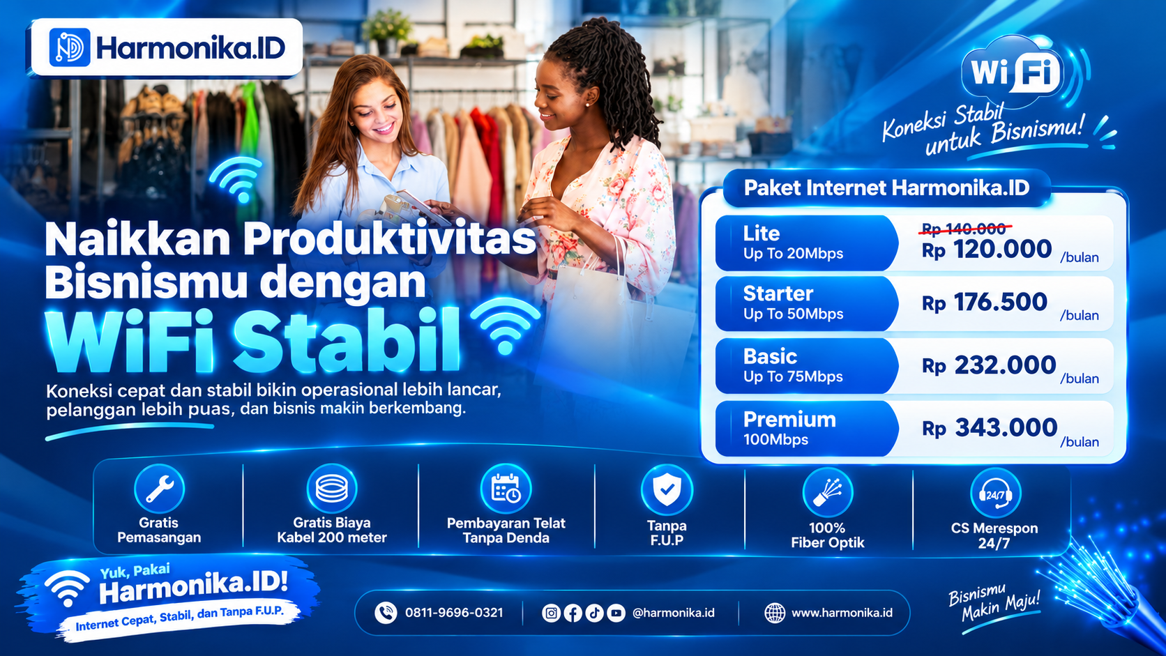 Naikkan Produktivitas Bisnis dengan WiFi Stabil Bersama Harmonika.ID