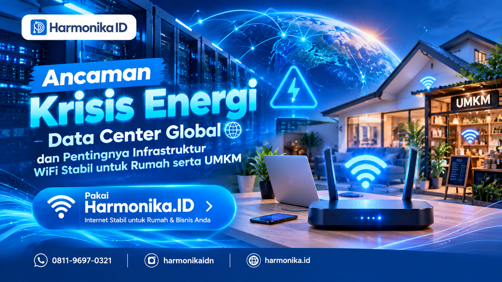 Krisis Energi Data Center Global dan Pentingnya Infrastruktur WiFi Stabil untuk Rumah serta UMKM