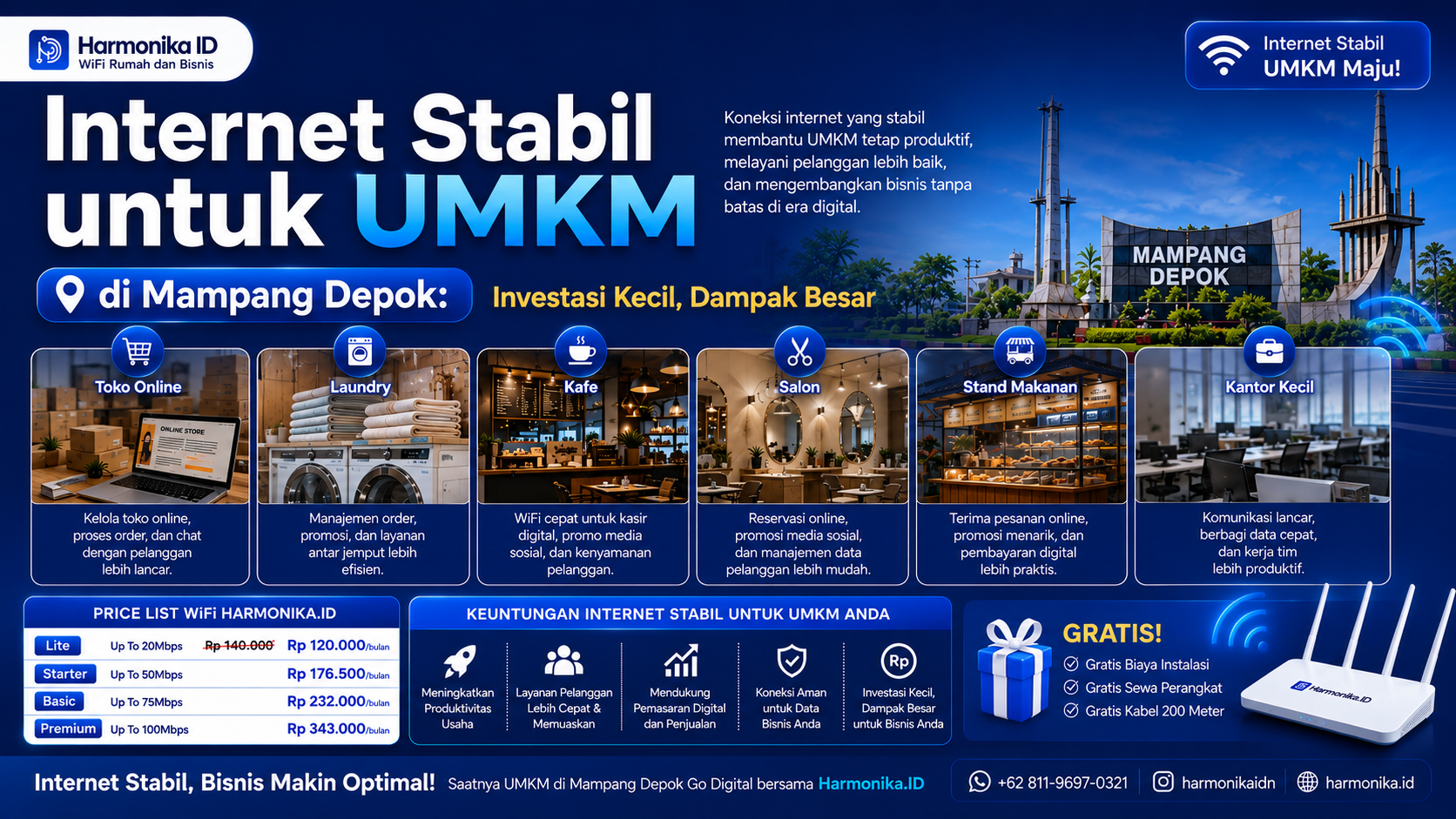 Internet Stabil untuk UMKM di Mampang Depok: Investasi Kecil, Dampak Besar bagi Kemajuan Bisnis