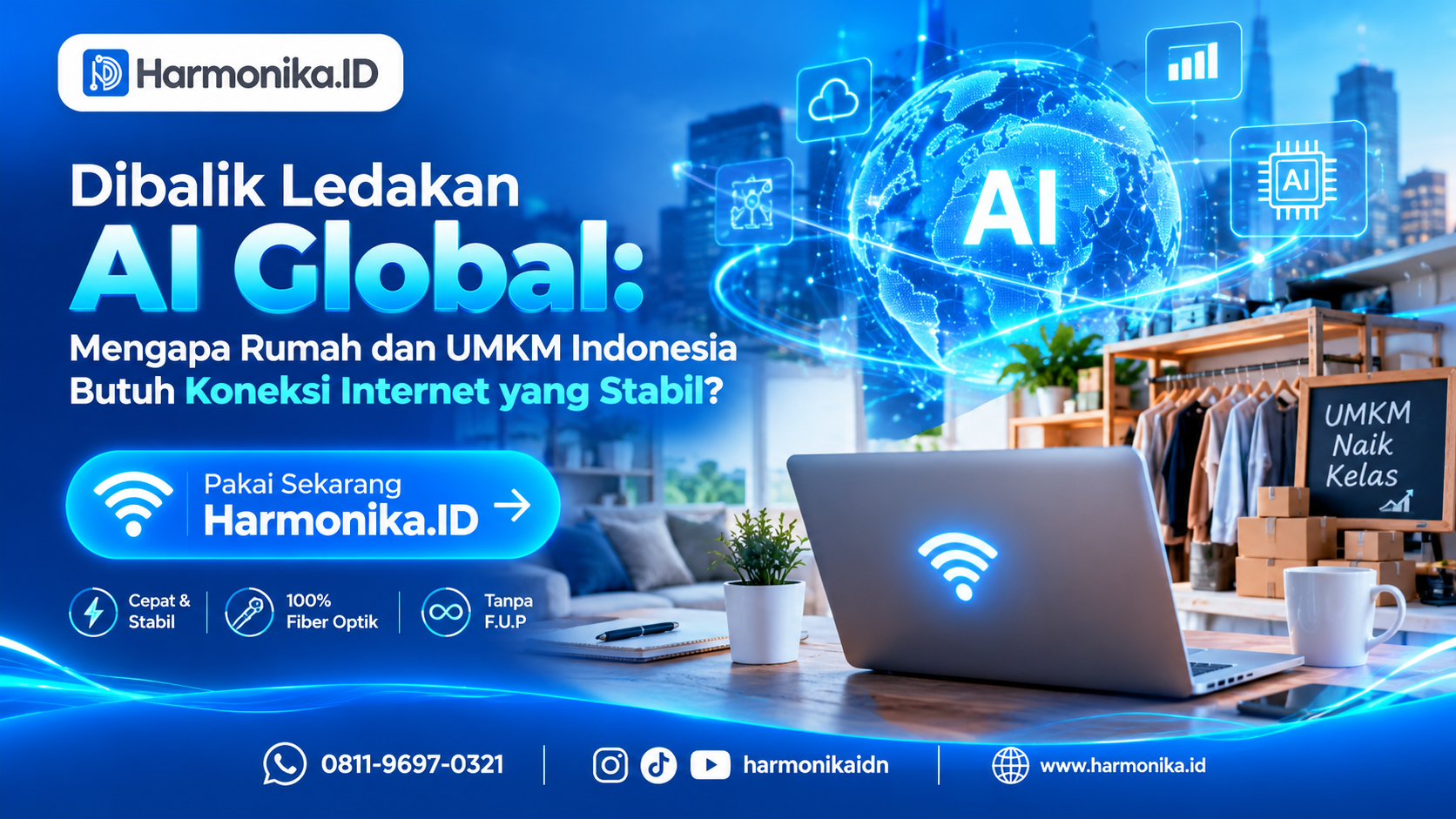Dibalik Ledakan AI Global: Mengapa Rumah dan UMKM Indonesia Butuh Koneksi Internet yang Stabil?