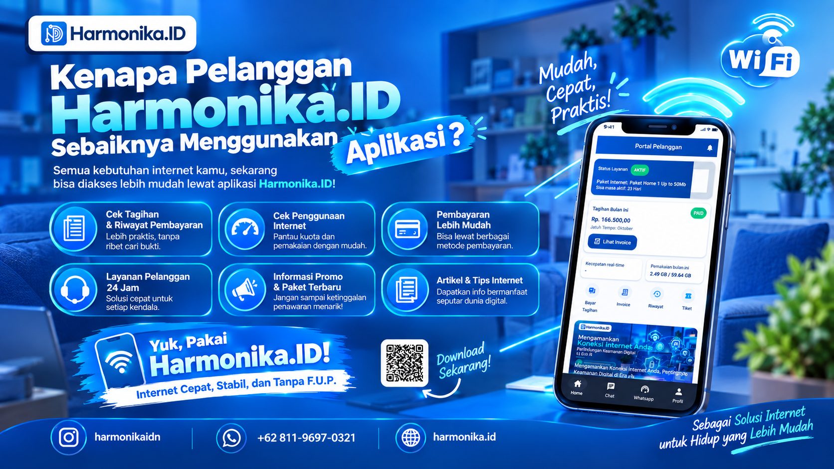 Kenapa Pelanggan Harmonika.ID Sebaiknya Menggunakan Aplikasi? Semua Kebutuhan Internet dalam Satu Genggaman