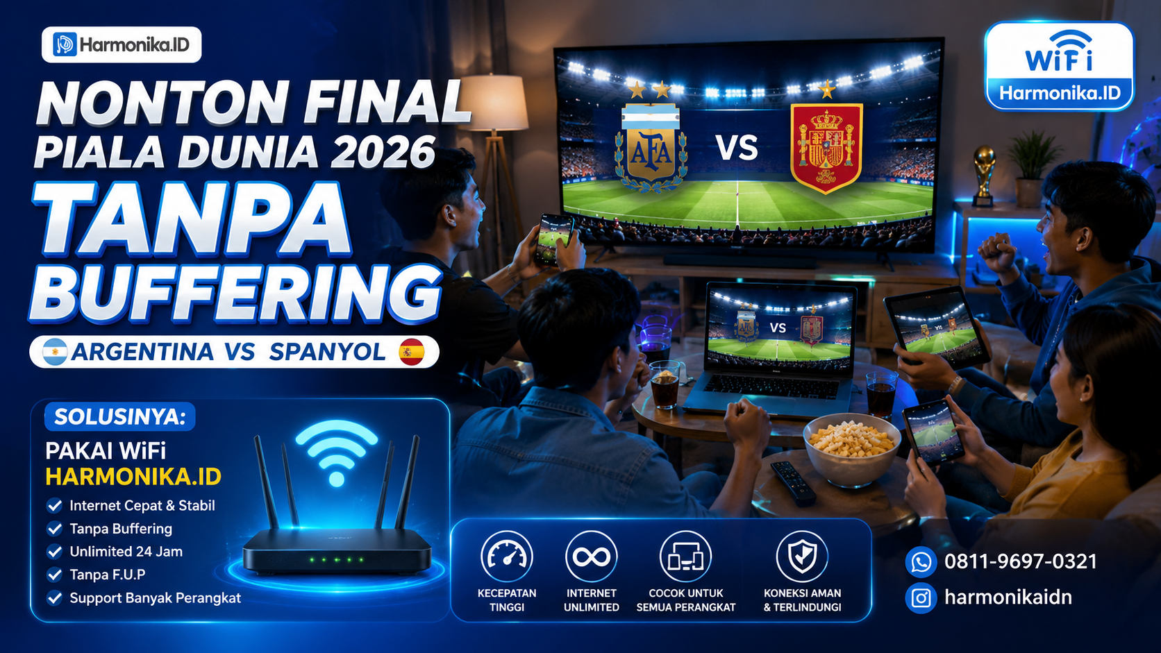 Nonton Final Piala Dunia 2026 Tanpa Buffering? Solusinya Pakai WiFi Harmonika.ID!