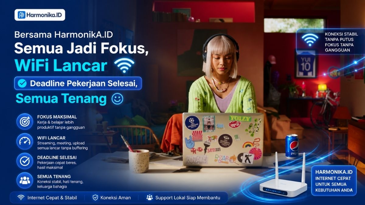 Bersama Harmonika.ID, Semua Jadi Fokus — WiFi Lancar, Deadline Pekerjaan Selesai, Semua Tenang