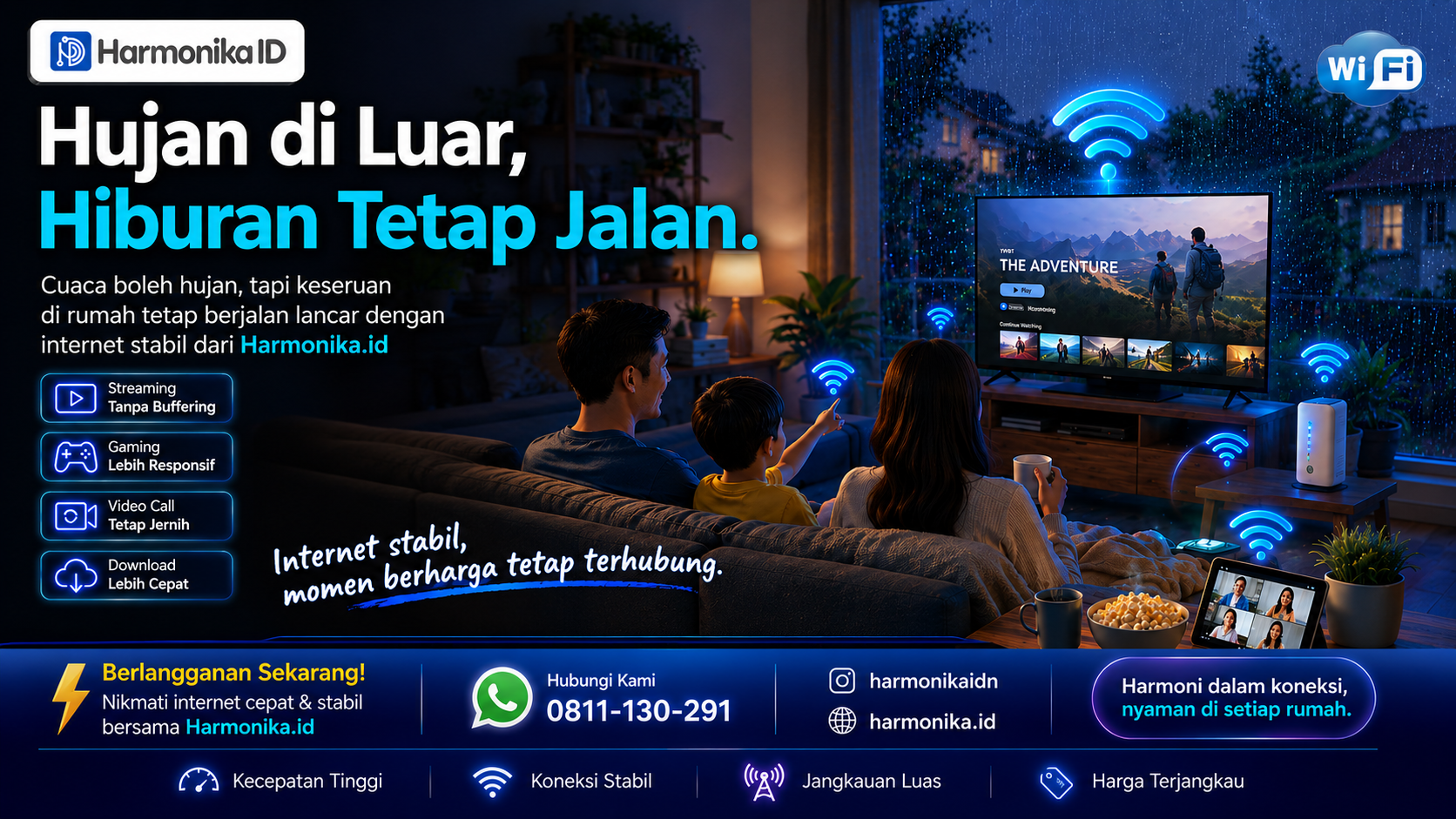 Hujan di Luar, Hiburan Tetap Jalan Bersama Harmonika.id