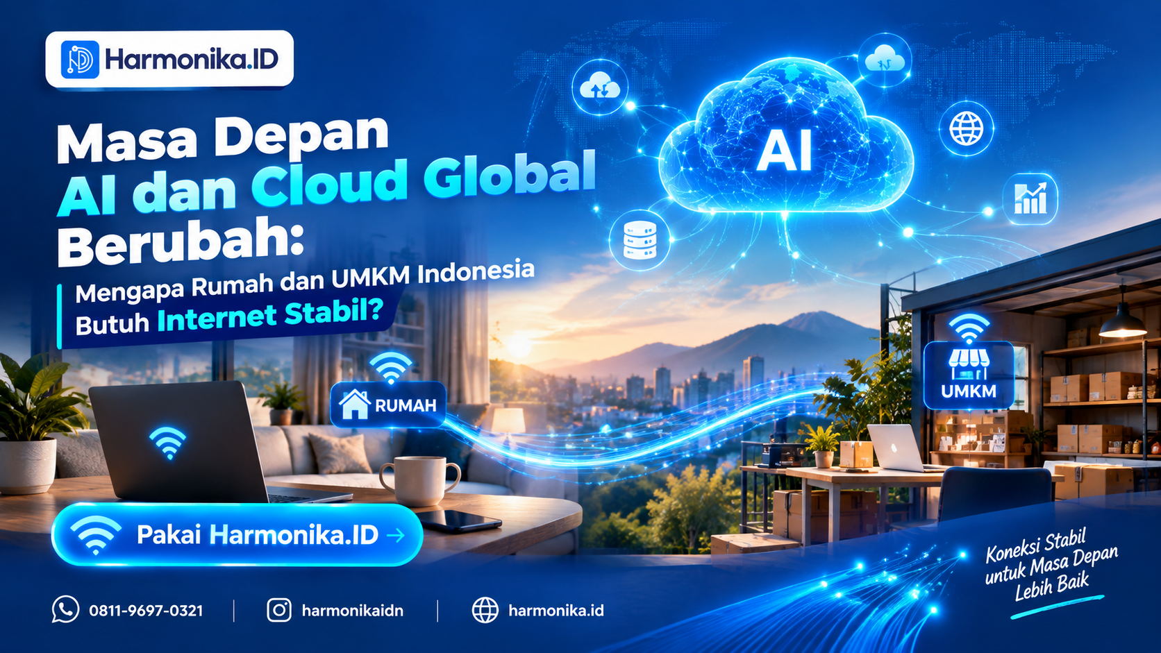 Masa Depan AI dan Cloud Global Berubah: Mengapa Rumah dan UMKM Indonesia Butuh Internet Stabil?