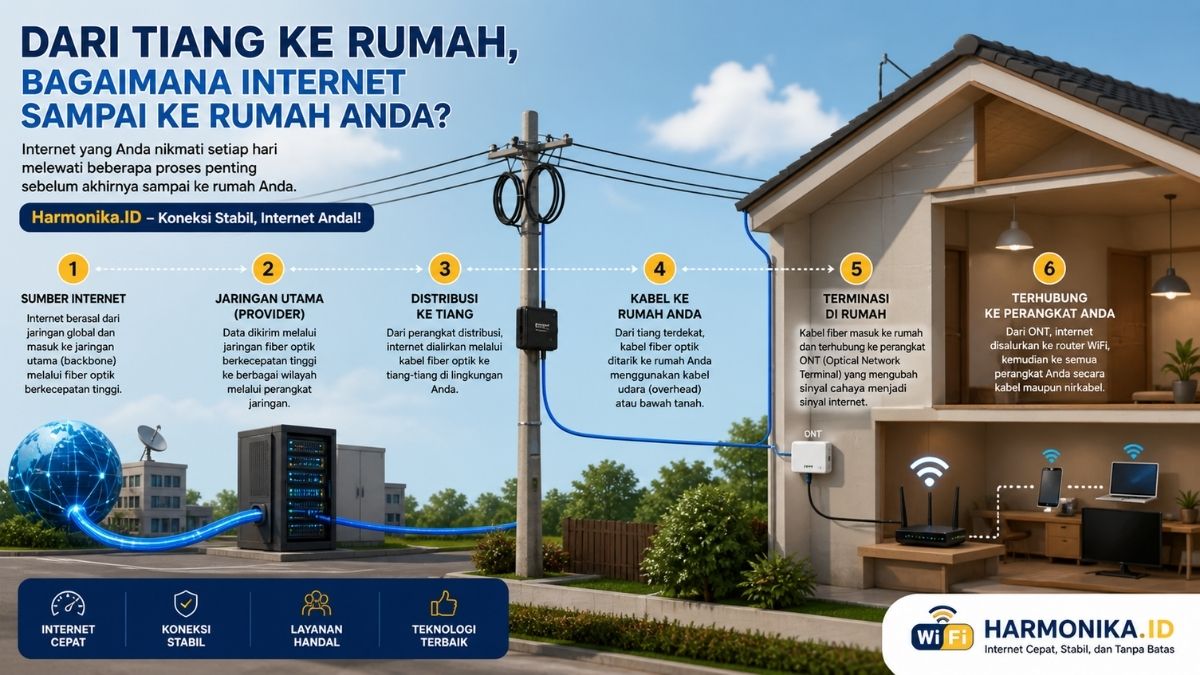 Dari Tiang ke Rumah: Bagaimana Internet Sampai ke Rumah Anda?